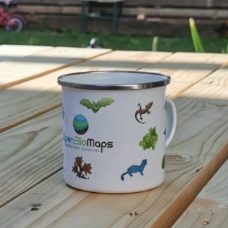 OpenBioMaps Enamel Mug – Wildlife Mix